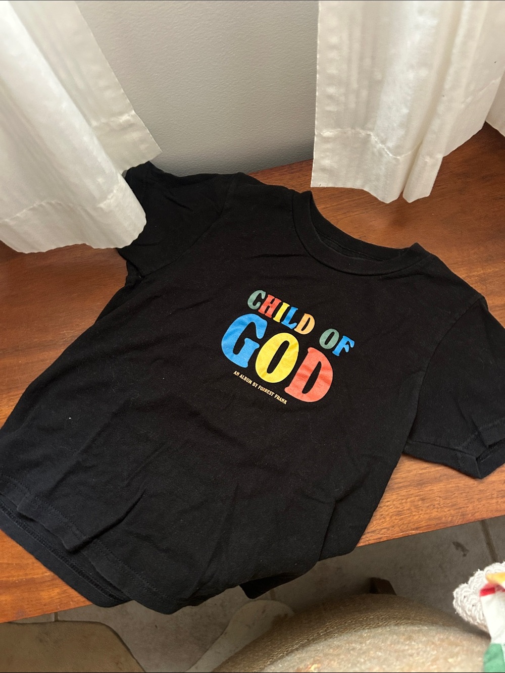 Kids Black Short Sleeve Tee with Multicolor "Child of God" Forrest Frank Graphic